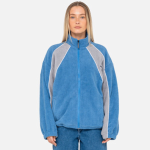 Rusty: Rusty Two Tides Zip Through Sherpa Fleece - Blue/Grey