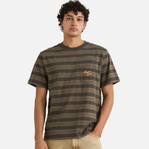 Rhythm Vintage Jacquard Stripe SS Tee - Olive