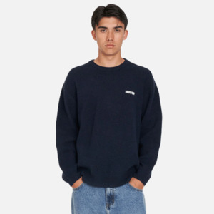 Huffer Fleet Knit Crew - Navy
