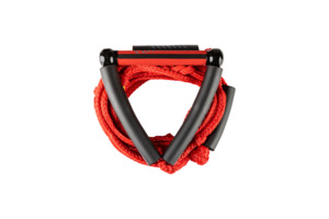 RONIX Bungee Surf Rope w/10" Handle Hide Grip - 25ft. 5 - Sect. Rope (Red)