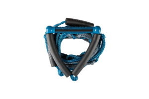 RONIX Bungee Surf Rope w/10" Handle Hide Grip - 25ft. 5 - Sect. Rope (Slate Blue)