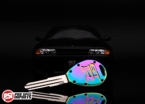Billet Titanium R32 / R33 Skyline GTR Key Blank - Neo Chrome