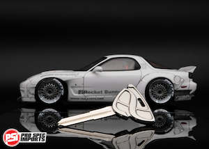 Titanium Car Keys: FD3S RX7 Key Blank - Polished Titanium GR6