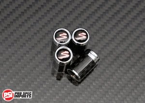 Carbon Fibre Supra 'S' Valve Caps, A80 (MK4), A90 (MK5), A70 (MK3)