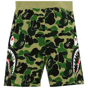 Shorts: BAPE Big ABC Camo Side Shark Sweat Shorts 'Green'