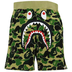 Shorts: BAPE Big ABC Camo Shark Sweat Shorts 'Green'