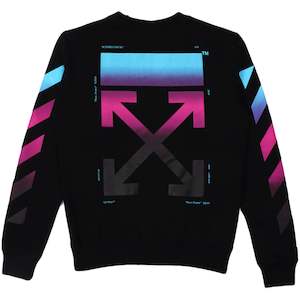 Hoodie: Off-White Diagonal Gradient Crewneck