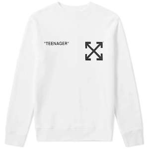 Off White: Off-White Flamed Bart Simpson Crewneck