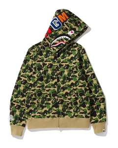 Bape: BAPE ABC Camo Shark Full Zip Hoodie 'Green'