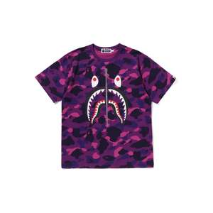 T Shirts: BAPE Color Camo Shark Tee Purple