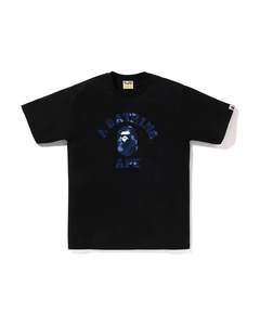 Bape: BAPE Color Camo College Tee Black Navy