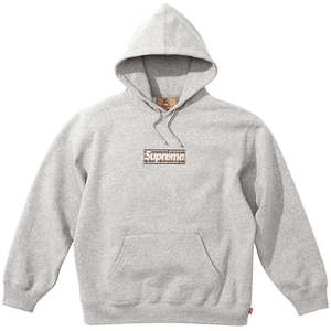 Supreme / Burberry Box Logo Hooded Sweatshirt Heather Grey