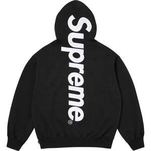 Supreme Satin Applique Hooded Sweatshirt (25FW) Black