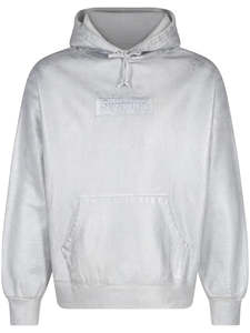 Hoodie: Supreme MM6 Maison Margiela Foil Box Logo Hooded Sweatshirt White