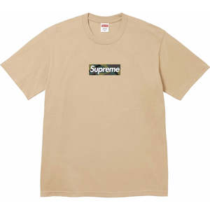 Clothing: Supreme Box Logo Tee (FW23) Khaki