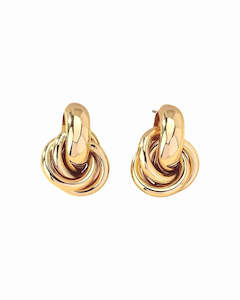 Triple Knot Earrings Gold