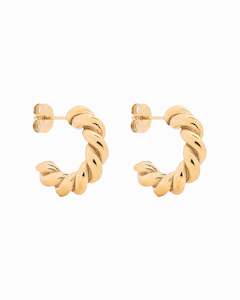 Earrings: Mini Twist Hoop Earrings Gold