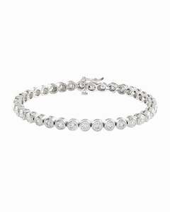 Bracelets: Bezel Set Tennis Bracelet Silver