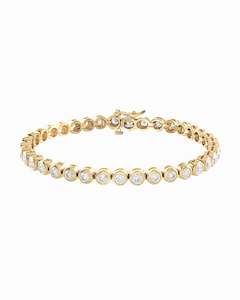 Bracelets: Bezel Set Tennis Bracelet Gold