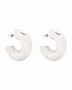 Go Bold: Chubby Hoop Earrings Silver