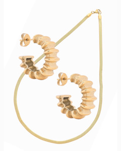 Classic Rib Jewellery Set Gold
