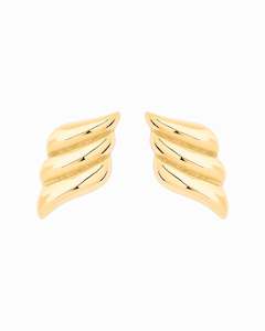 Wing Stud Earrings Gold