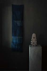 Hand-Dyed Linen / Wool Indigo Tapestry