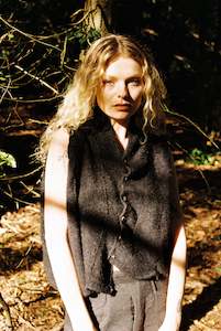 Wool Blend Vest with Fossil Buttons, Ver.2