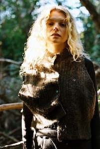 Fashion: Wool Blend Vest with Paua buttons