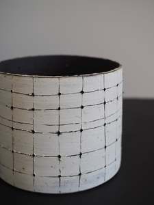 White Pierced Cylinder Bowl