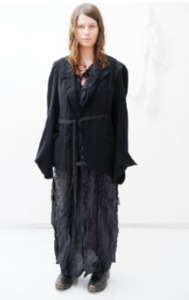 Darkest blue deconstructed jacket with hand-stitched lapel and dropped shoulder &hellip;
