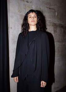 Deconstructed jacket with raw edges (no lining )
