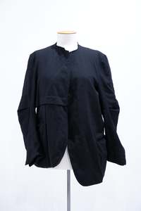 Black deconstructed jacket with waist tuck