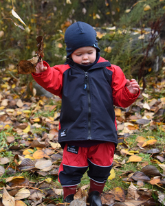 Products: Microfleece Lined Jacket v2 - Red/Navy - Kids Outdoor Clothing NZ - Puddle Jumpers
