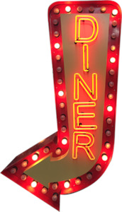 Diner Arrow Neon Sign (oversized) - NEBS-313