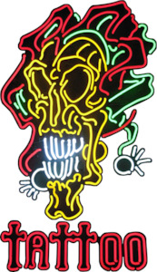 Tattoo Skull Neon Sign - NEBS-191