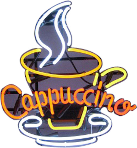 Business Signs: Cappuccino Neon Sign (orange) - NEBS-238