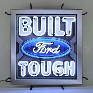 Truck Agriculture Signs: Ford Built Tough Neon Sign - NET-295