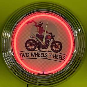 Nostalgia Clocks: Two Wheels n Heels Neon Clock - NENC-530