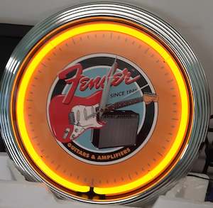 Fender Guitar Neon Clock - NENC-575