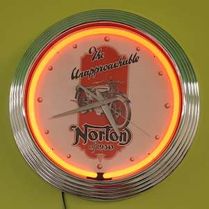 Nostalgia Clocks: Norton "the Unapproachable of 1930" Neon Clock - NENC-525