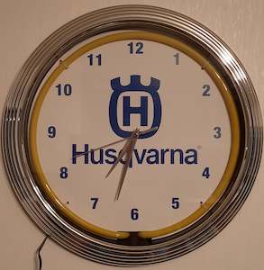 Motorcycle Clocks: Husqvarna Neon Clock - NENC-520Y