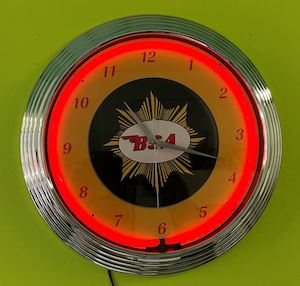 Motorcycle Clocks: BSA Neon Clock -   NENC-524
