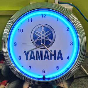 Motorcycle Clocks: Yamaha Neon Clock - NENC-526