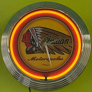 Indian Motorcycles Neon Clock - NENC-521