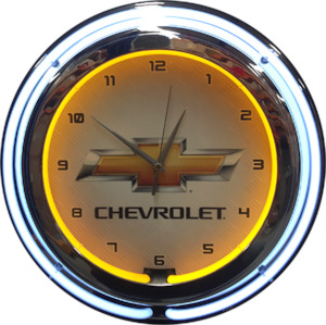 Double Tube Clocks: Chevrolet Double Tube Neon Clock - NENC-604