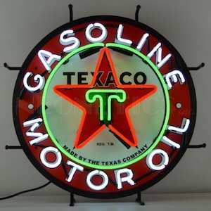 Petrol Oil Signs: Texaco Gasoline Motor Oil Neon Sign - NEP-284