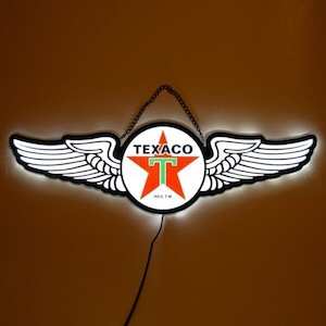 Petrol Oil Signs: Texaco Wings Slim Line LED Sign - NEP-285