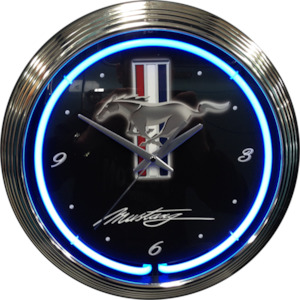 Mustang Neon Clock - (Blue NENC-16B, Red NENC-16R)