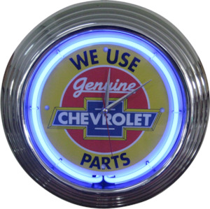 Clock Chev: Chevrolet Parts Neon Clock - NENC-05
